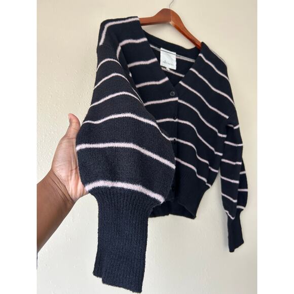 Ella Moss Black and Pink Striped Cardigan Size Small - Picture 6 of 10